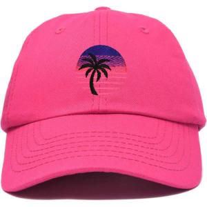 imageDALIX Palm Tree Dad Hat Womens Embroidery Baseball CapHot Pink
