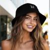 imageDALIX Butterfly Embroidered Bucket Hat in Black  XLarge