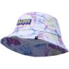 imageDALIX Embroidered Happy Tie Dye Cotton Outdoor Summer Bucket Hat in GreenGreen