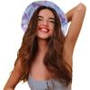 imageDALIX Embroidered Happy Tie Dye Cotton Outdoor Summer Bucket Hat in GreenGreen