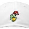 imageDALIX Mushroom Frog Embroidered Dad Cap Cotton Baseball Hat WomenWhite