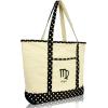 imageDALIX Zodiac Sign Shopping Tote Bag Black Star Horoscope Gifts  VirgoVirgo