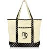 imageDALIX Zodiac Sign Shopping Tote Bag Black Star Horoscope Gifts  VirgoVirgo