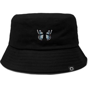 imageDALIX Butterfly Embroidered Bucket Hat in Black  XLarge