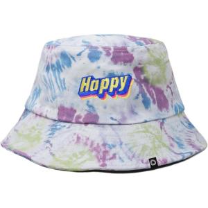 imageDALIX Embroidered Happy Tie Dye Cotton Outdoor Summer Bucket Hat in GreenGreen