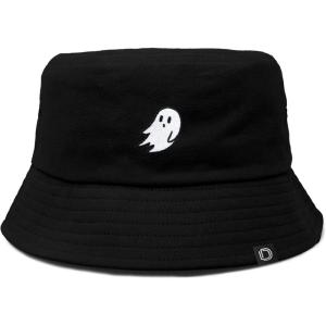 imageDALIX Ghost Cotton Bucket Hat Lightweight Outdoor Travel Beach Everyday MensBlack