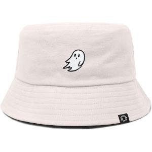 imageDALIX Ghost Cotton Bucket Hat Lightweight Outdoor Travel Beach Everyday MensParchment White