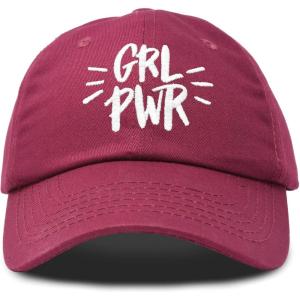 imageDALIX Girl Power Baseball Cap Dad Hat Womens Girls TeensMaroon
