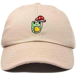 imageDALIX Mushroom Frog Embroidered Dad Cap Cotton Baseball Hat WomenKhaki