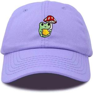 imageDALIX Mushroom Frog Embroidered Dad Cap Cotton Baseball Hat WomenLavender