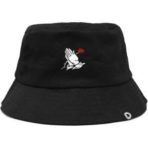 imageDALIX Prayer Hands Embroidered Bucket HatBlack