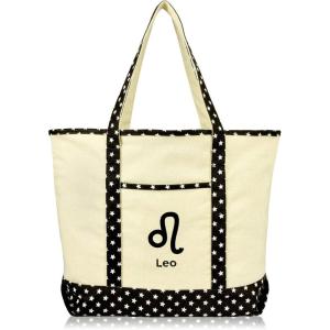 imageDALIX Zodiac Sign Shopping Tote Bag Black Star Horoscope Gifts  VirgoLeo