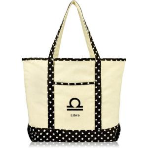 imageDALIX Zodiac Sign Shopping Tote Bag Black Star Horoscope Gifts  VirgoLibra