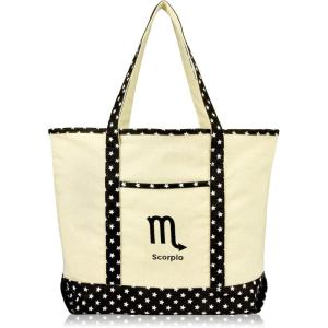 imageDALIX Zodiac Sign Shopping Tote Bag Black Star Horoscope Gifts  VirgoScorpio