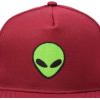 imageDALIX Alien Snapback Flat Bill Baseball Hat Embroidered Cap MensMaroon