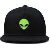 imageDALIX Alien Snapback Flat Bill Baseball Hat Embroidered Cap MensBlack
