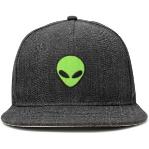 imageDALIX Alien Snapback Flat Bill Baseball Hat Embroidered Cap MensDark Gray