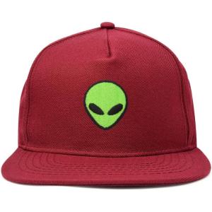 imageDALIX Alien Snapback Flat Bill Baseball Hat Embroidered Cap MensMaroon