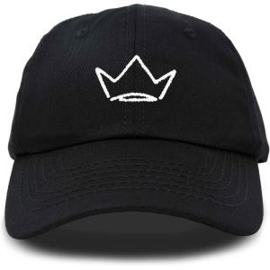 imageDALIX Crown Dad Hat Baseball Cap Stitched Embroidered Custom CapsBlack