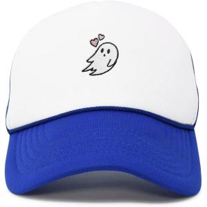 imageDALIX Embroidered Heartly Ghost Trucker Cap Hat WomenRoyal White