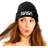 imageDALIX Embroidered NASA Worm Logo BeanieWhite Worm  Black