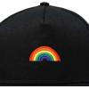 imageDALIX Rainbow Snapback Flat Bill Baseball Hat Embroidered Cap MensBlack