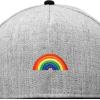 imageDALIX Rainbow Snapback Flat Bill Baseball Hat Embroidered Cap MensBlack Light Gray