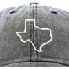 imageDALIX Texas Hat Lone Star State Mens Womens Baseball Cap Washed Black