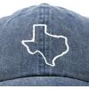 imageDALIX Texas Hat Lone Star State Mens Womens Baseball Cap Washed Navy Blue