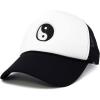 imageDALIX Yin and Yang Embroidered Mesh Trucker HatBlack White