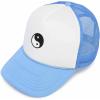 imageDALIX Yin and Yang Embroidered Mesh Trucker HatLight Blue White