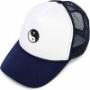 imageDALIX Yin and Yang Embroidered Mesh Trucker HatNavy Blue White