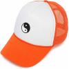 imageDALIX Yin and Yang Embroidered Mesh Trucker HatOrange White