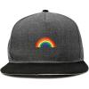 imageDALIX Rainbow Snapback Flat Bill Baseball Hat Embroidered Cap MensBlack Dark Gray