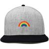 imageDALIX Rainbow Snapback Flat Bill Baseball Hat Embroidered Cap MensBlack Light Gray