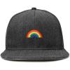 imageDALIX Rainbow Snapback Flat Bill Baseball Hat Embroidered Cap MensDark Gray