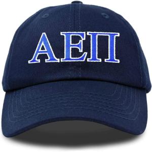 imageDALIX Alpha Epsilon Pi Fraternity Greek Letters Ball Cap Embroidered HatNavy Blue