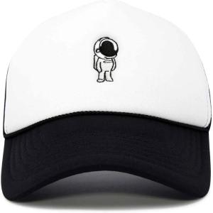 imageDALIX Astronaut Spaceman Embroidered Trucker HatBlack White