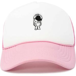 imageDALIX Astronaut Spaceman Embroidered Trucker HatLight Pink White