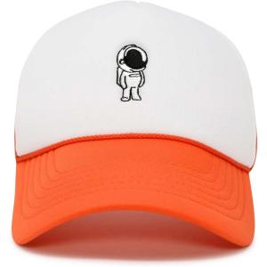 imageDALIX Astronaut Spaceman Embroidered Trucker HatOrange White