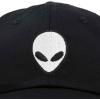 imageDALIX Alien Head Baseball Cap Mens and Womens HatBlack White