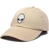 imageDALIX Alien Head Baseball Cap Mens and Womens HatKhaki
