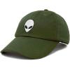 imageDALIX Alien Head Baseball Cap Mens and Womens HatOlive