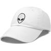 imageDALIX Alien Head Baseball Cap Mens and Womens HatWhite