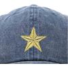 imageDALIX Gold Star Embroidered Dad Cap Cotton Baseball Hat WomenWashed Navy