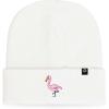 imageDALIX Embroidered Flamingo Beanie Cap Cuffed Knit Hat WomenWhite