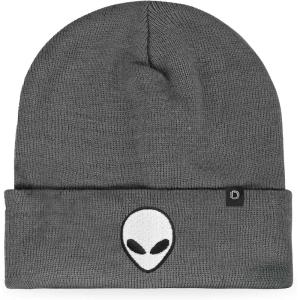 imageDALIX Alien Embroidered Beanie Hat Knit Cap Cold Weather MensAsphalt Gray