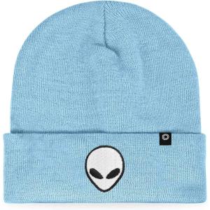 imageDALIX Alien Embroidered Beanie Hat Knit Cap Cold Weather MensBaby Blue