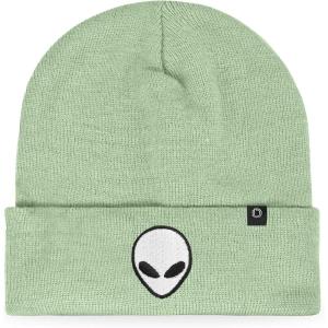 imageDALIX Alien Embroidered Beanie Hat Knit Cap Cold Weather MensLight Green