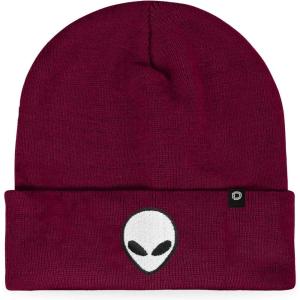 imageDALIX Alien Embroidered Beanie Hat Knit Cap Cold Weather MensMaroon
